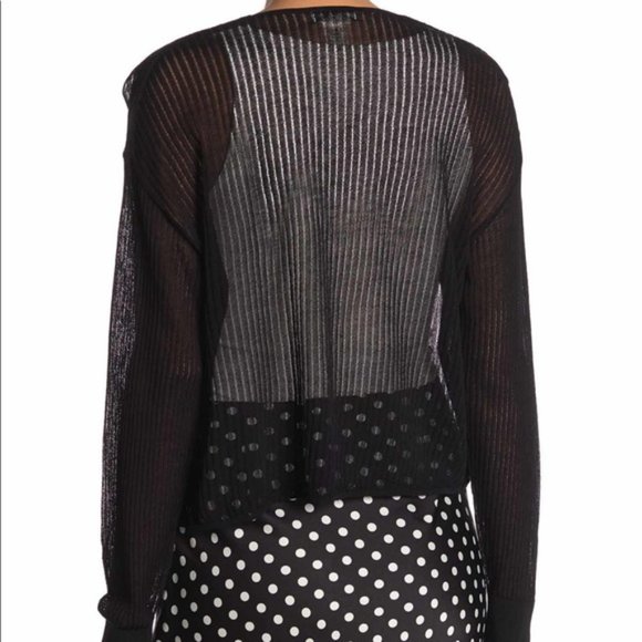 Max Studio Sheer Button Front Cardigan - Picture 2 of 5